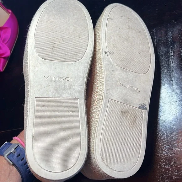 VINCE. Blush Straw Tweed Platform Sneakers - Picture 8 of 9